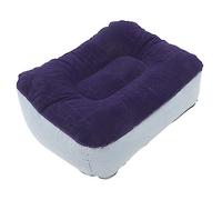 HAPINARY 1piezas Reposapiés Inflable De Viaje Cojín De Masaje Almohada De Para Exteriores Flocking Pvc Para Aviones Autos y Oficina Gris y Azul