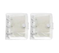 HAPINARY 2 juegos Cuaderno de Anillas Transparente PVC Mini Libreta Multifunción con Cuadriculadas Funda Protectora y Fundas PVC de Oficina y Hogar