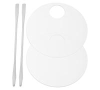 HAPINARY 2 juegos Paletas Acrílicas para Mezclar Maquillaje con Espátulas de Transparentes para Base y Arte de Uñas Herramientas Portátiles para Mujer y Profesionales