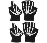 HAPINARY 2 Pares Guantes de Ciclismo de Media Caña de Acrílico Skeleton | Transpirables y Cómodos, Diseño de Medio Dedo, Mejor Agarre para Escalada, Halterofilia y Barras