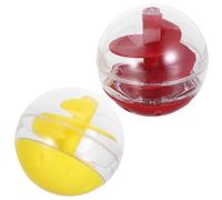 HAPINARY 2 Piezas 2 Juguetes Dispensadores de Golosinas Interactivos para Gatos, Comedero Lento para Gatitos, Juguetes Rompecabezas de Alimentación, Diseño Redondeado Seguro, Colores Rojo y