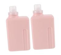 HAPINARY 2 Piezas Botellas de Lavandería Reutilizables Dispensador Líquido Antigoteo de PE para Gel Suavizante y Champú Envases Cuadrados Portátiles para Baño y Viaje