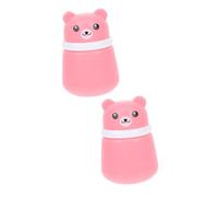 HAPINARY 2 Piezas Caja De Soplo De Polvo Contenedor De Hojaldre Pipeta Lavable Bindi Para Bebé Bocanada De Cuerpo Caja De Polvos Para El Cuerpo Chupete Ingle Pata Oso Páginas Rosa