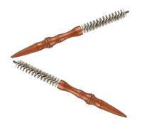 HAPINARY 2 Piezas Cepillo Redondo Pequeño para Peinar y Rizar Peine Elevador con Cerdas de Jabalí y Mango de Madera Mini Rodillo para Moldear Cabello Pack Portátil para Barbería y Cuidado