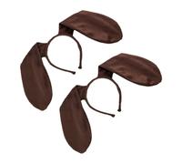 HAPINARY 2 Piezas Diadema de oreja diademas orejas de nick y orejas de mono accesorios mascarade hair topper aros de pelo de oreja de perro salchicha aros de pelo de fiesta Brown