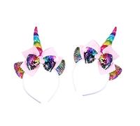 HAPINARY 2 Piezas diadema de unicornio campana de gato diadema con orejas de animales arco diadema con orejas de gato piñata de gato aros de pelo de fiesta hermoso cabello tela Colorful