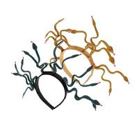 HAPINARY 2 Piezas Diadema Serpiente Medusa para Mujer y Niña Accesorio Egipcio para Carnaval y Cosplay Verde Oscuro y Dorado Tierra Tocado Resistente y Detallado para Fiestas Temáticas