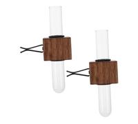 HAPINARY 2 Piezas Jarrón Clip para Ventilación de Coche Soporte de Madera Tubo de Desmontable para Decoración Interior de Auto Portaplanta para Flores y Plantas