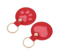 HAPINARY 2 Piezas Llavero Conmemorativo para Mascotas Recuerdo de Pelo de Gato y Perro Colgante Portátil Rojo con Diseño de Pata y Corazón Accesorio Ligero para Dueños de Animales