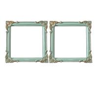 HAPINARY 2 Piezas Marco de Resina Retro Europeo Verde Claro | Adorno de Mesa, Patrones Elegantes, Útil como Fondo y Apoyo para Tomas