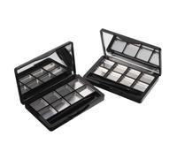 HAPINARY 2 piezas Paleta de Sombras Compartimentos con Espejo y Pincel Labial Organizador Reutilizable para Maquillaje Bandeja Cosmética para Sombra de Ojos y Labial