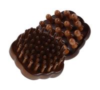 HAPINARY 2 Piezas Peine de Madera para Masaje Capilar con Anillo Metálico Portátil Peine de Dientes Redondos de Sándalo para Desenredar y Masajear Tipo de Cabello