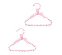 HAPINARY 2 Piezas Percha para Mascotas Equipo Suministros para Mascotas Suministro de Mascotas Juguetes para Perros Perchas para Ropa de Perros Percha Decorativa Perlas el plastico Rosa