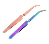 HAPINARY 2 Piezas Pinzas para Moldear Uñas Pinzas de Acero Inoxidable Herramientas de Manicura para Uñas de Gel con Punta Angular Casa