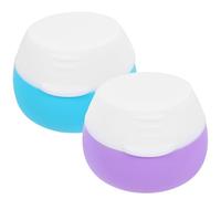 HAPINARY 2 Piezas Tarros Pequeños de Silicona para Crema y Loción Frascos Cosméticos Reutilizables con Tapa Hermética Aptos para Joyas y Maquillaje Colores Azul y Portátiles para Viaje y