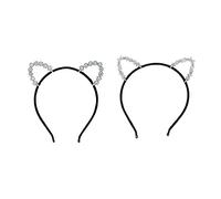 HAPINARY 2 Unids Rhinestone Cat Ear Diademas Decorativas Cat Ear Diademas Party Sparts