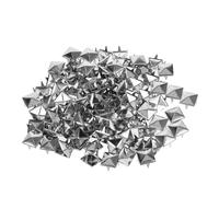 HAPINARY 200 Unidades Tachuelas Para Collares De Mascotas Tachuelas Piramidales Para Cinturones Pernos De Cuatro Mandíbulas Pendientes De Moda De Bricolaje De Moda Punk Silver