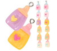 HAPINARY 20piezas Crea Tus Propias Joyas Dijes De Biberón De Resina Perfectos Para Collares Aretes y Manualidades