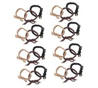 HAPINARY 24 Piezas Bow Hair Ties Con Alta Elasticidad Y Trenza Lazos Ajustables Resistentes Para Mujeres Y Niñas Sujeta Coletas Sin Daño Negro