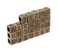 HAPINARY 26 piezas Abalorios de Alfabeto A Z Vintage para Pulseras y Collares DIY Cuentas Metálicas con Agujero Grande para Joyería Artesanal