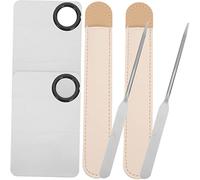 HAPINARY 2juegos Espátulas De Maquillaje Coreanas Inoxidable Paleta De Pintura Kit De Herramientas De Maquillaje Estuche De Cuero