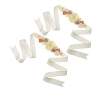 HAPINARY 2piezas Cinturón De Maternidad Elegante Flores y Piedras Brillantes Sash Para Fiesta Revelación De Género Accesorio De Fotografía Para Mamás Embarazadas Beige
