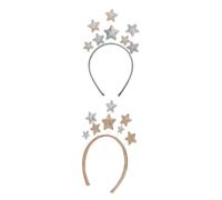HAPINARY 2piezas Diadema Accesorios Cabello Decorativas Para Fiestas Aros Cabello Adorables Diademas De Moda Para Niñas Metal Diseño De Estrella