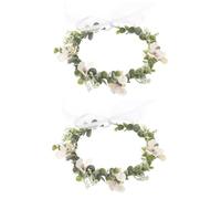 HAPINARY 2piezas Diadema De Novia Flores De Flock Tocado Floral Decorativo Para Bodas Accesorio Nupcial Elegante Cinta De Cabeza Artesanal Para Novias