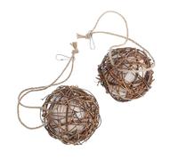 HAPINARY 2piezas Juguete para Bolas De Ratán Bolas De Mimbre para Pájaros Decoración De Jaula Juguete De Anidación para Periquitos y Jaulas