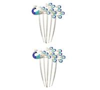HAPINARY 2piezas Peina De Novia Brillantes Azul Accesorios De Boda Tocado Elegante Para Mujeres Adorno De Cabello Para Ceremonias Nupciales