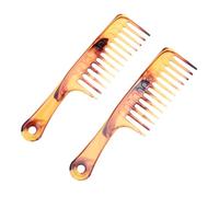 HAPINARY 2piezas Peine De Dientes Anchos Peine De Mango Recto Para Herramientas De Peluquería Portátiles Relajante y Cómodo