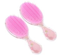 HAPINARY 2piezas Peine Infantil Transparente Ovalado Con Diseño De Cartoon Cepillo Desenredante Suave Para Viaje Para Niñas Masaje Capilar Sin Tirones Adecuado Para Cabello y Mojado