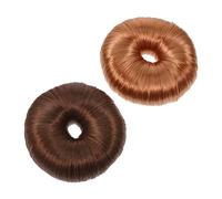 HAPINARY 2piezas Peluca Para Niñas Extensiones De Cabello Donut Anillos Para Moños Postizo Moño Cabello