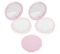 HAPINARY 3 Juegos Estuche de Polvos Compacto Recargable con Espejo y Puff de Pequeño y Ligero para Maquillaje Portátil y Retoques Recipiente Vacío para Polvos Sueltos y Prensados