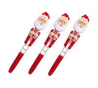 HAPINARY 3 Piezas Bolígrafos de Bola con Luz LED Santa Claus Bolígrafos Retráctiles de Navidad con Diseño de Punching Juguetes Novedosos para Recompensas Escolares y Rellenos de Calcetines