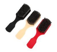 HAPINARY 3 Piezas Cepillo De Barba Para Hombre Peine Para Barba Con Mango De Plastico Cepillo Trasero Curvo Herramienta De Aseo Pelo De Caballo