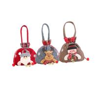 HAPINARY 3 Piezas Obsequio Navideñas Dibujos Animados Cordón Para Envolver Regalos Bolsas De Obsequio Para Fiesta De Tela