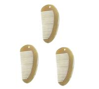 HAPINARY 3 Piezas peine mini plancha de pelo bocina plancha de pelo para cabello grueso cepillo de pelo natural alisado aire Cuerno de yak
