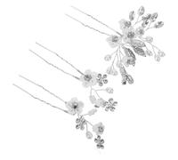 HAPINARY 3 piezas Pines para Cabello de Novia con Perlas de Resina y Cristales Diseño Floral Elegante para Mujeres y Niñas Bodas Accesorios de Joyería Nupcial