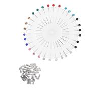 HAPINARY 30 Piezas Alfileres de Broche Metálicos con Zirconia para Hijab Pines de Seguridad de Hierro con Tope para Bufandas Clips Ligeros y Resistentes para Diario y Manualidades