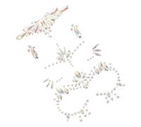 HAPINARY 3hojas Pegatinas Cara Gemas Verdes Fluorescentes Calcomanías Faciales Que Brillan La Oscuridad Para Fiestas De Noche y Halloween