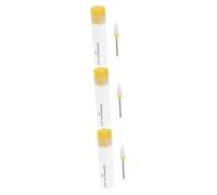 HAPINARY 3piezas Brocas Para Taladro De Uñas Cabezal De Pulido Cerámico Forma De Maíz Accesorio Para Máquina De Manicura Herramienta De Arte De Uñas Amarillo Xf