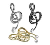 HAPINARY 3piezas Clip De Nota Musical Perla Falsa Accesorios Cabello o Rizado Pinzas Cabello Únicas Para Uso Diario y Fiestas