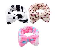 HAPINARY 3piezas Diadema De Maquillaje Lazo Banda Facial Elástica Para Lavado De Cara Accesorios De Para Mujeres y Conejo Blanca