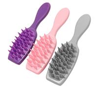 HAPINARY 3piezas Peine De Champú De Silicona Cepillo De Ducha Cabello Exfoliante Del Cabelludo Masajeador Cuidado Del Cabello