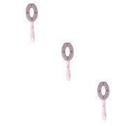 HAPINARY 3piezas Peine De Masaje Para Cabelludo De Plástico Cepillo De Masaje Para Mujeres Para Uso Salón y Casa Estimula La Circulación Sanguínea Mango Antideslizante Color Rosa