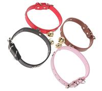 HAPINARY 4 Collares De Campanas para Ganado Red Negro Rosa Marrón Duraderos y Cómodos