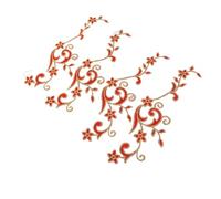 HAPINARY 4 Parches Bordados de Tela en Forma de Flor Rojo, Fáciles de Usar para Manualidades y Decoración de Ropa, Ideales para Patchwork y Decorar Faldas