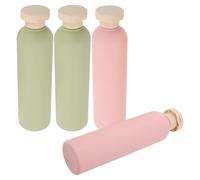 HAPINARY 4 Piezas Botellas de Viaje Exprimibles PE Verde Aguacate de Envases Rellenables para Gel Loción Champú con Tapa Abatible Recambio Compacto para Gel Corporal