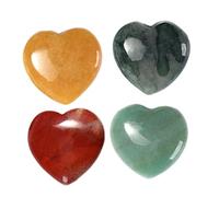 HAPINARY 4 Piezas Cristal natural amor piedras preciosas artesanías piedras preciosas de colores lindas gemas de bolsillo corazón de cuarzo amatista ornamento decoración